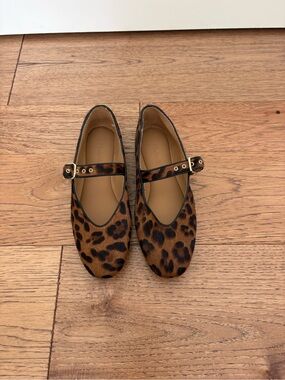 Madewell Leopard Print Mary Jane Flats - Brown and Black